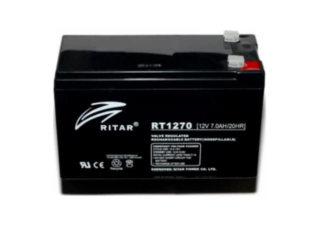 RITAR 12V-7Ah F1, RT1270 Olovna VRLA baterija, 151&#215;65&#215;99, 1.95KG, BLACK