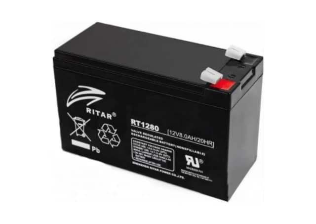 RITAR 12V-8Ah, RT1280 Olovna VRLA baterija, 151&#215;65&#215;99, 2.31KG, BLACK