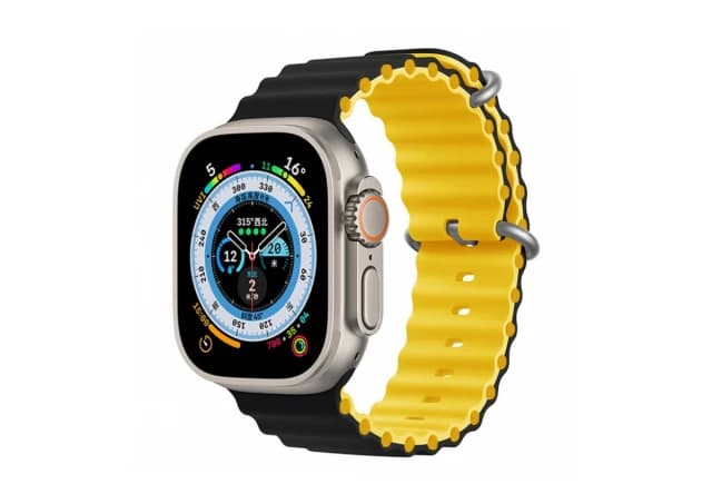 Smart Watch Ocean Strap 44/45/49mm Black/Yellow