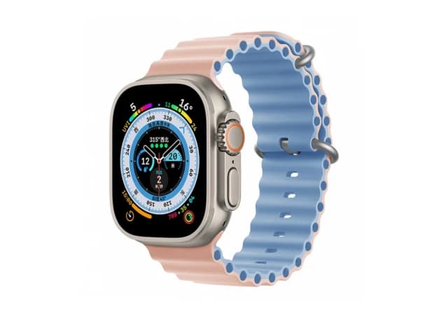 Smart Watch Ocean Strap 44/45/49mm Pink Sand/Blue Fog