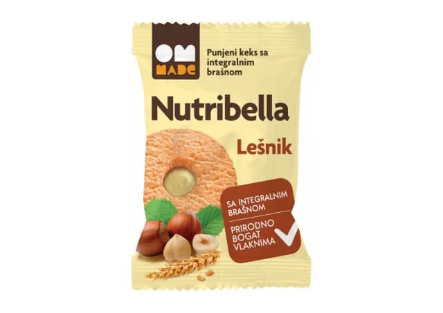 NUTRIBELLA KEKS SA VOĆNIM PUNJENJEM LEŠNIK 50G (1006000077)