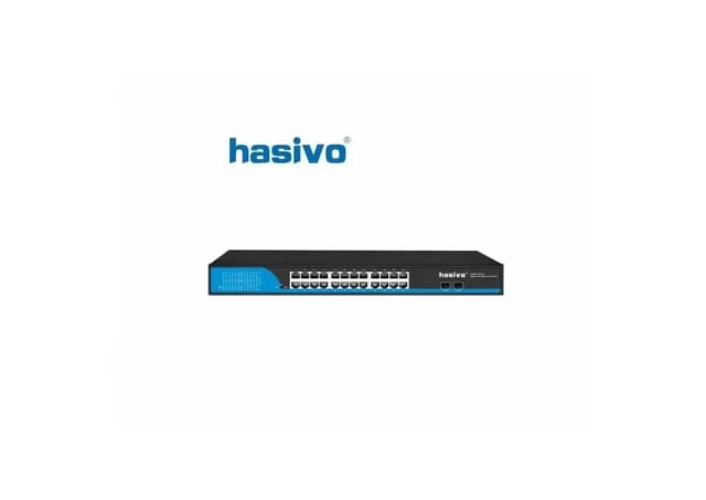 Svič 10/100/1000 24 port Hasivo S5800P-24G-2S-400W PoE++ + 2 SFP 802.3af/at/bt  port VLAN isolation