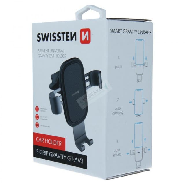 Swissten Auto držač S-GRIP G1-AV3 3,5"-6,5" crna