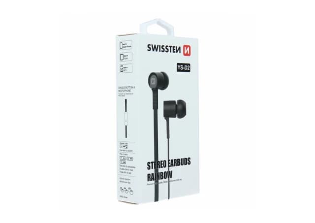 SWISSTEN EARBUDS RAINBOW YS-D2 BLACK