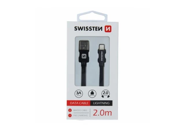 Swissten USB Data Cable 2m lightning crni