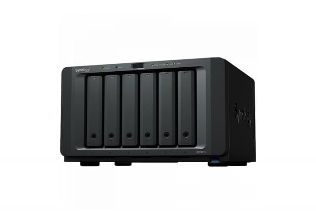 Synology DiskStation DS1621+,Tower,6-Bay 3.5'' SATA HDD/SSD, 2 x M.2 2280 NVMe SSD, CPU AMD Ryzen Quad-Core 2.2 GHz, 4 GB DDR4, 4 x RJ-45 1 GbE LAN, 3 x USB 3.0, 2 x eSATA (Expandable to 16 Bays with 2 x DX517), 1 x Gen3 x8 PCIe,5.1kg, 3y warranty