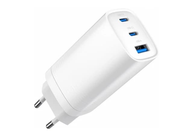 TA-UC-PDQC65-01-W Gembird 3-port 65 W GaN USB PowerDelivery fast charger, white