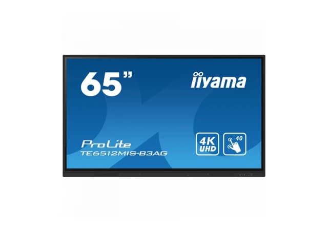 TE6512MIS-B3AG is an exceptional 4K UHD interactive display designed by iiyama to enhance collaboration, communication, and engagement. With key features like Zero Airgap LCD screen eliminating parallax, PureTouch-IR, iiWare 10 with Android 11, WiFi