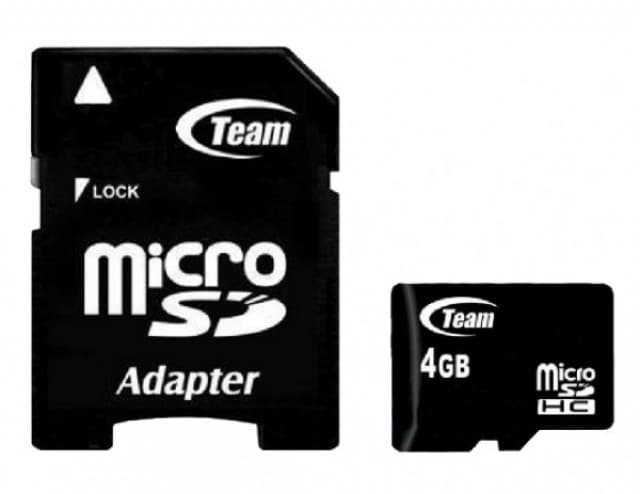 TeamGroup MICRO SDHC 4GB CLASS 10+SD Adapter TUSDH4GCL1003 40129