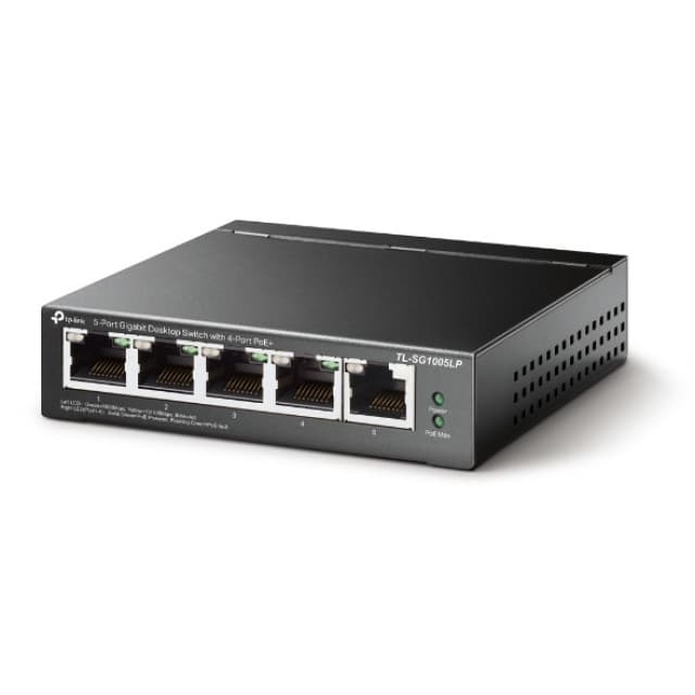 TP-Link TL-SG1005LP PoE svič 5-port Gigabit 10/100/1000Mb/s, 4 PoE+ porta 802.3af/at do 40W (30W po portu), 802.1p/DSCP QoS, PoE Port Priority Function - Overload Arrangement, auto-uplink every port, metalno kućište