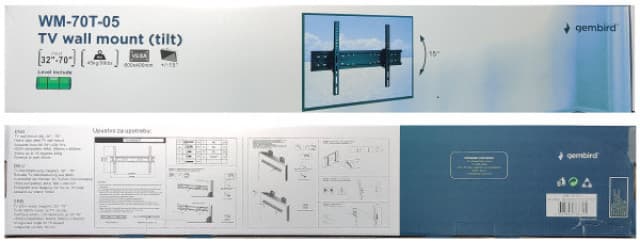 WM-70T-05 ** Gembird tilt VESA max 60x40cm 32-70 max.45kg (614) 43475