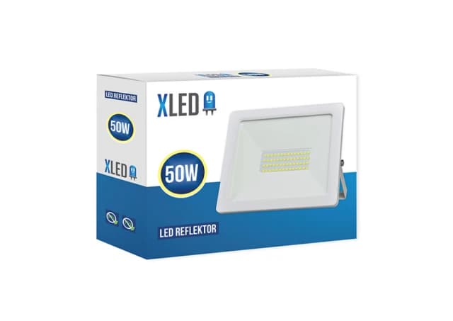 XLED 50W LED reflektor 6500K,4000Lm,IP65,AC220-240V,Beli