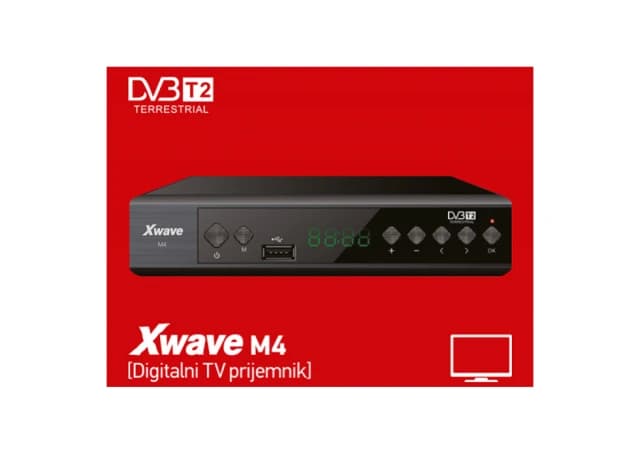 Xvawe DVB-T2 Set Top Box M4, LED/SCART/HDMI/USB, media player,metalno ku&#263;i&#353;te