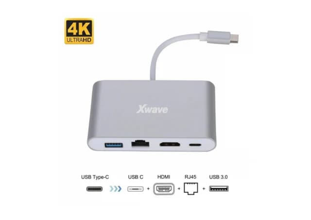 Xwave Adapter USB3.1 Tip-C M na HDMI,USB3.0,RJ45 F