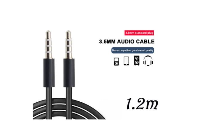 Xwave Audio kabl 3.5mm-3.5mm AUX 1.2m crni