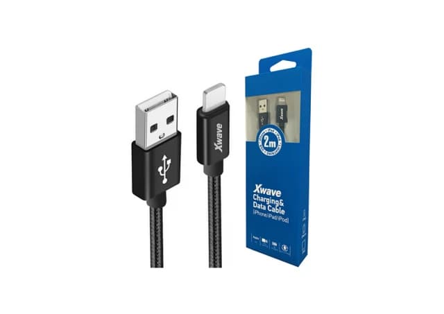 Xwave Kabl USB IPHONE 2M 3A,lightning aluminium,upleteni black