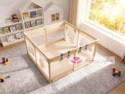 Bež+print ogradica za bebe JOY 150*180 cm Bež+print ogradica za bebe JOY 150*180 cm