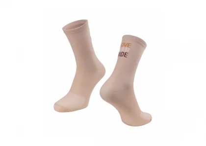 Čarape FORCE LOVE YOUR RIDE, bež S-M/36-41 Čarape FORCE LOVE YOUR RIDE, bež S-M/36-41