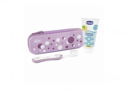 CHICCO SET ZA PRANJE ZUBA 6M+,ROZE CHICCO SET ZA PRANJE ZUBA 6M+,ROZE
