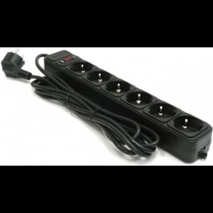 Produžni kabl sa zaštitom (6 utičnica) 3m crna Produžni kabl sa zaštitom (6 utičnica) 3m crna