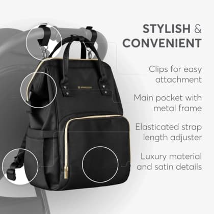 Torba za mame Siena premium Black/Gold KKB22110 Torba za mame Siena premium Black/Gold KKB22110